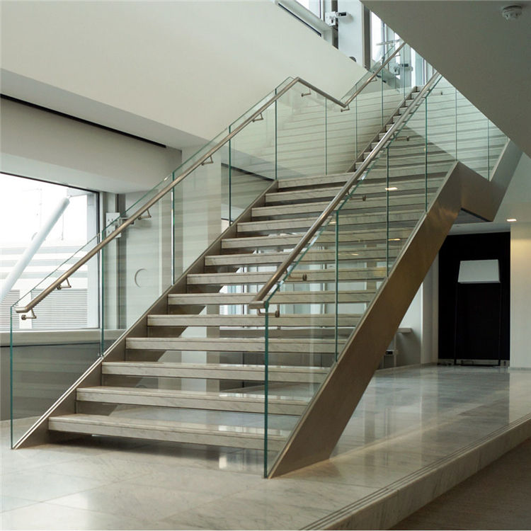 Modern metal commercial solid wood stairs-PR-B023