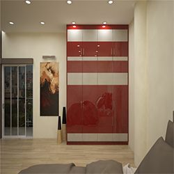 MDF with Arcylic Finish Swing Door Wardrobe