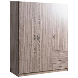 MDF with Veneer Finish Swing Door Wardrobe