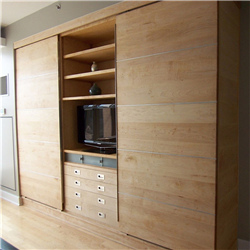 MDF with Veneer Finish Sliding Door Wardrobe