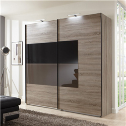 MDF with Veneer Finish Sliding Door Wardrobe