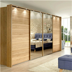 MDF with Veneer Finish Sliding Door Wardrobe 