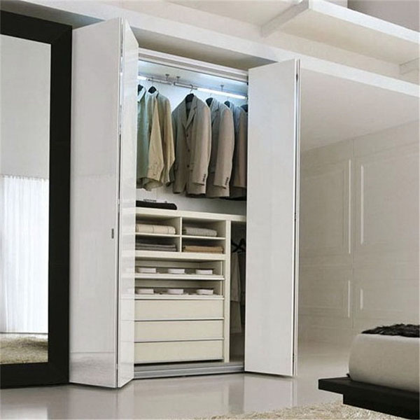 MDF with Acrylic Finish Folding Door Wardrobe