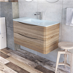 Solid Wood Wall-Hanging Bathroom Vanity