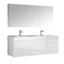 MDF with Acrylic Finish Wall-Hanging Bathroom Vanity