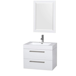 MDF with Acrylic Finish Wall-Hanging Bathroom Vanity