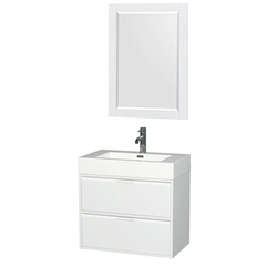 MDF with Acrylic Finish Wall-Hanging Bathroom Vanity