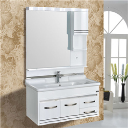 MDF with PVC Finish Wall-Hanging Bathroom Vanity