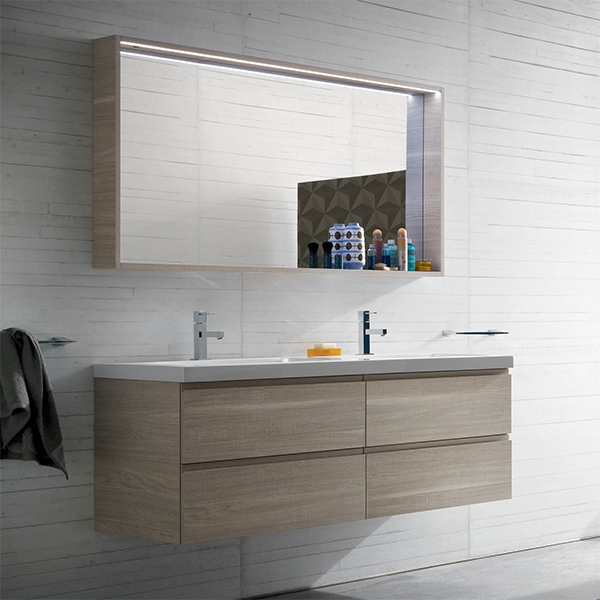 MDF with Melamine Finish Wall-Hanging Bathroom Vanity