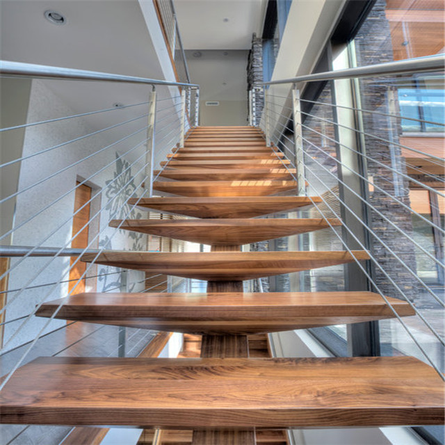 Hot Selling Chinese Manufacture Marble Tread Double Beam Straight Staircase PR-B0007 
