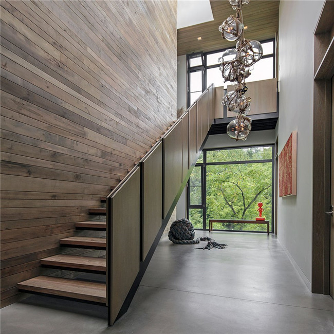 Oak wood handrail build floating staircase Professional Design Floating Staircase pr-b00031