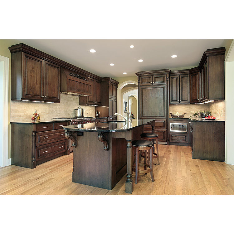 High end oak wood kitchen cabinets PR-K62