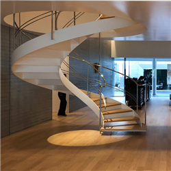 Glass curved stair glass spiral staircase -pr-b0011