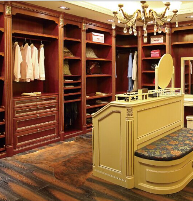 High Quality wood open wardrobe interior design, walk in closet 