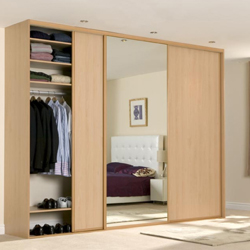 Sliding door wardrobe solid wood  with painting single wardrobe PR-L08