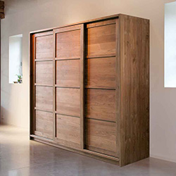 MDF with Veneer Finish Swing Door Wardrobe  - 副本