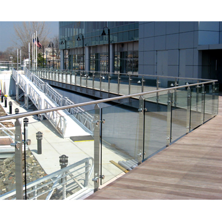 Factory Outdoor Stainless Steel Post/Baluster Glass Balustrade Systems Railing  p-25