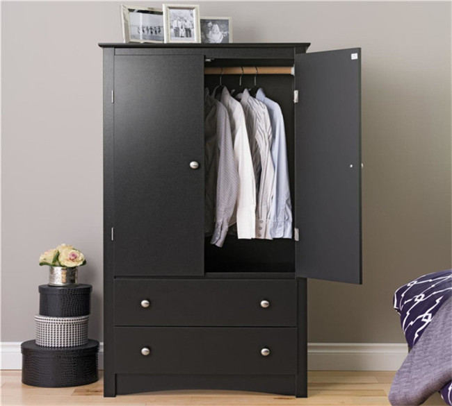 Small black wood wardrobes cabinet closet for sale
