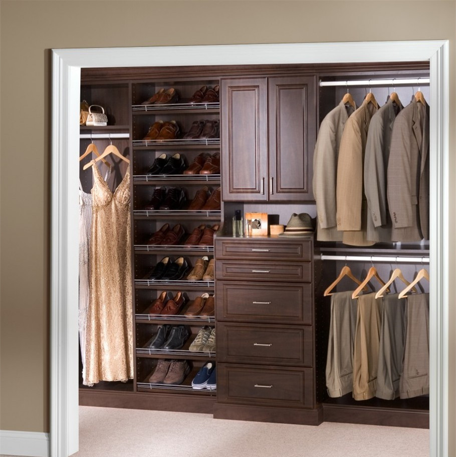 Plywood with Melaminie Finish walk in closet organization ideas