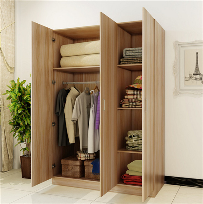 Short slim wooden wardrobes closet with drawers shelves for sale