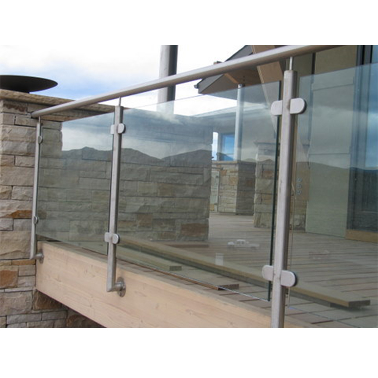 Indoor Stainless Steel Post Glass Railing Mirror Finish P-80