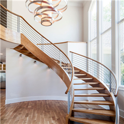Modern curved glass staircase cost -pr-b0016 