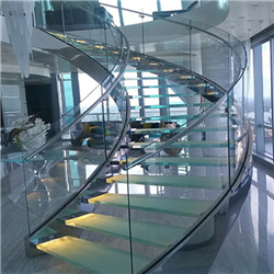 Modern curved stair modern glass staircase-pr-b0020