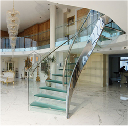 Modern curved stair modern glass staircase-pr-b0024