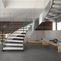 Modern curved stair modern glass staircase-pr-b0025