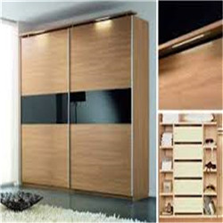 MDF with Veneer finish  wardrobe