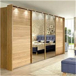 MDF with Veneer finish  wardrobe