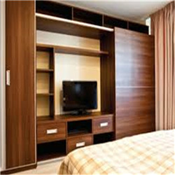 MDF with Veneer finish  wardrobe