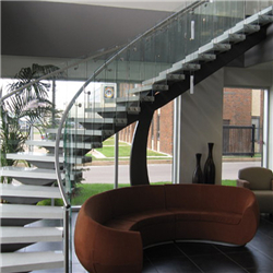 High quality curved stair modern glass staircase-pr-b0041