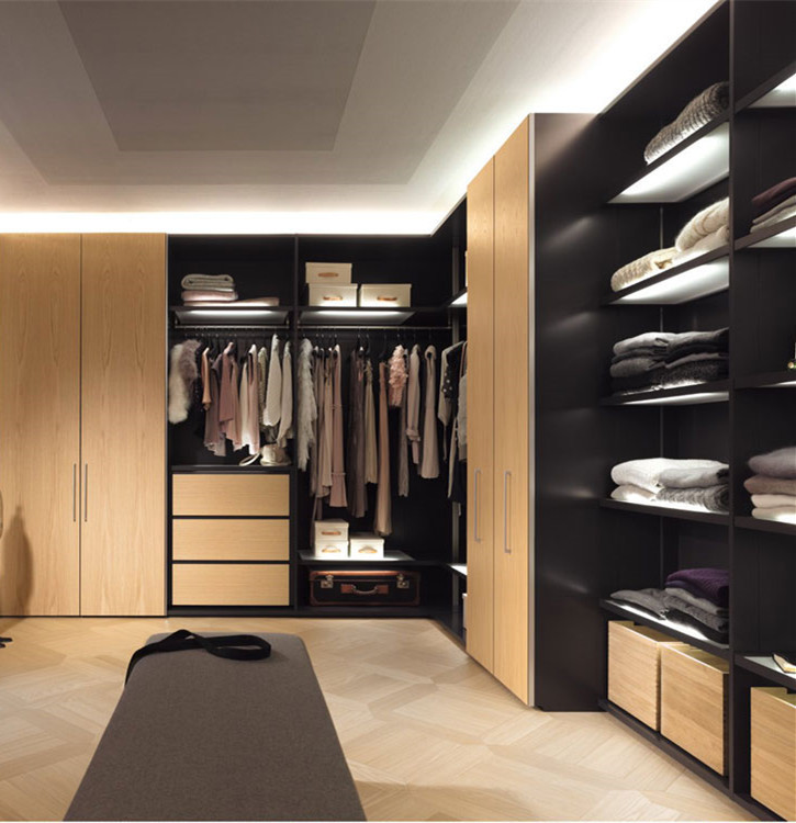 MDF with Melaminie Finish walk in closet for small rooms