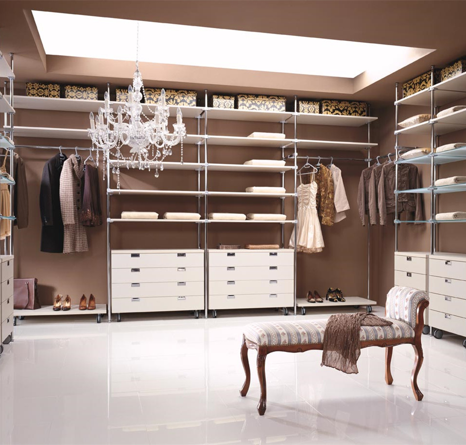 MDF with Melaminie Finish walk in wardrobe design online