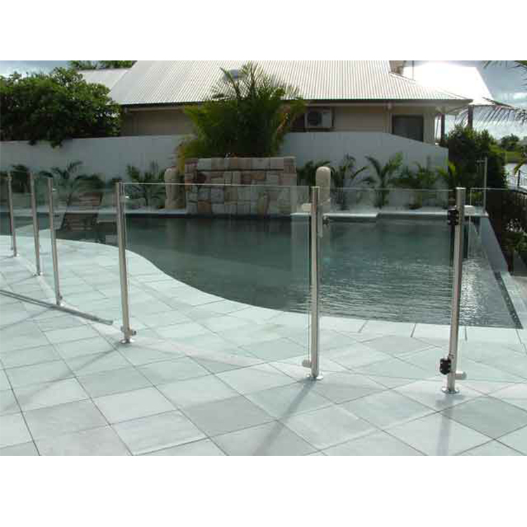 Factory Supply Stainless Steel Round Post Glass Stair Railing  P-129