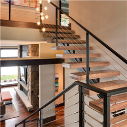 Modern Design U-shaped Straight Stair Double Plate Staircase pr-b0050