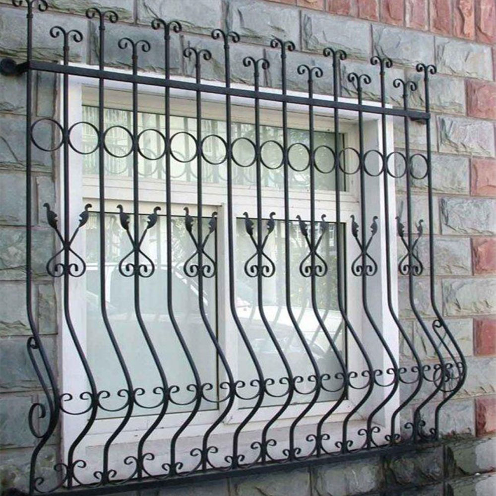 Prima wrought iron door window grill design-BK089