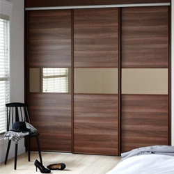 Sliding door wardrobe MDF with UV finish short wooden wardrobe
