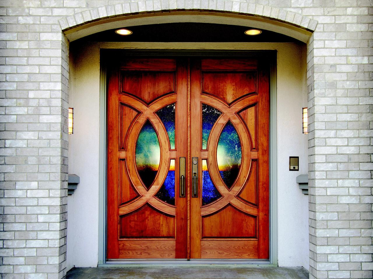 New design modern Natural wood door door SY 201031